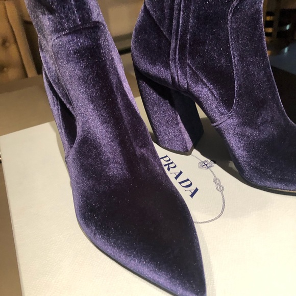 Prada Ankle Boot - Velvet navy blue - Picture 6 of 7